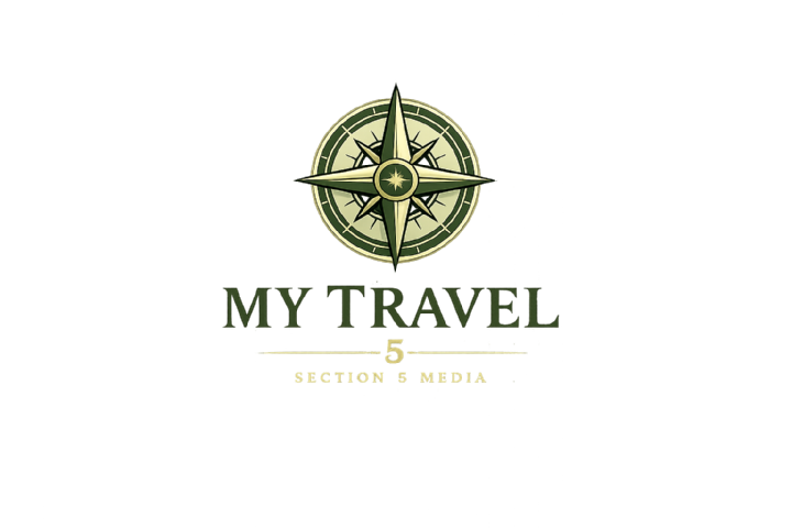 My Travel — refined compass identity in forest green and gold